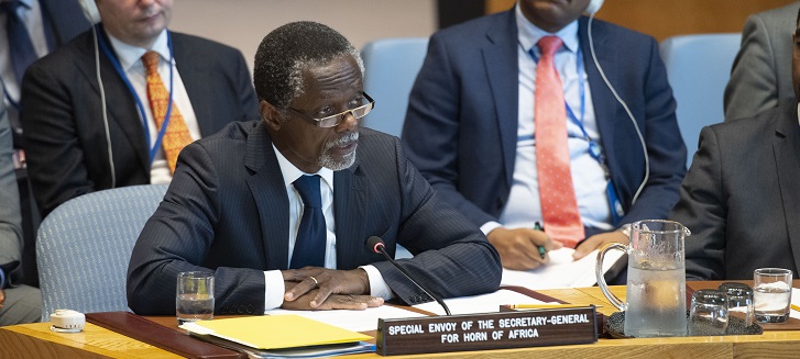 Parfait Onanga-Anyanga, Special Envoy of the Secretary-General for the Horn of Africa, briefs the Security Council on the situation in the Sudan and South Sudan including the situation in Abyei.