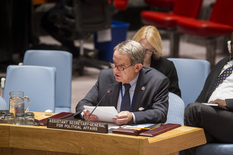 Jens Anders Toyberg-Frandzen, Assistant Secretary-General ad interim for Political Affairs, addresses the Security Council meeting on the situation in Ukraine.