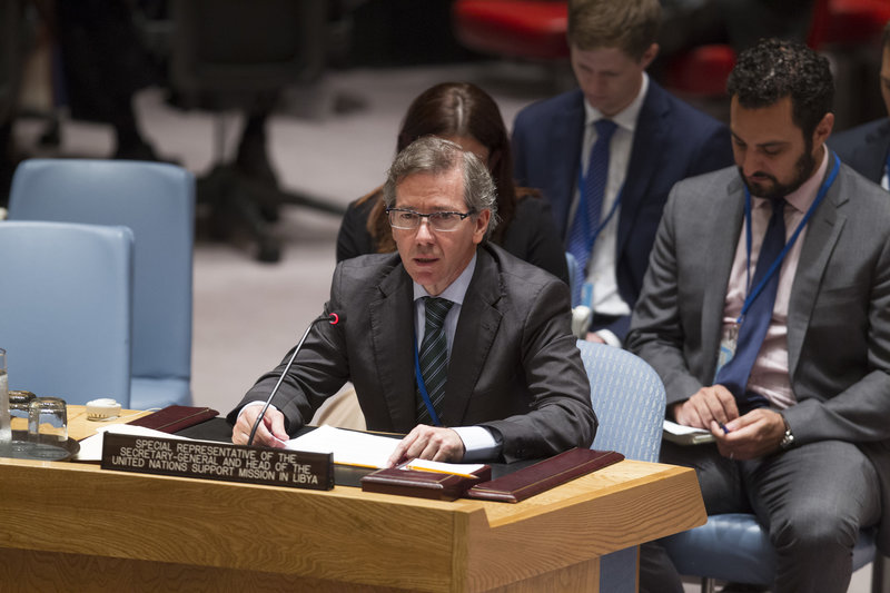 Bernardino Léon, Special Representative of the Secretary-General and Head of the UN Support Mission in Libya (UNSMIL), briefs the Security Council.