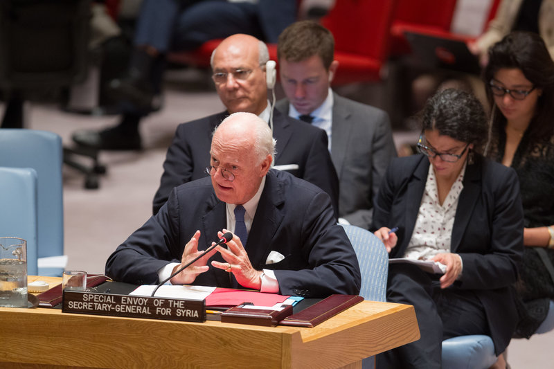 Staffan de Mistura, Special Envoy of the Secretary-General for Syria, briefs the Security Council.