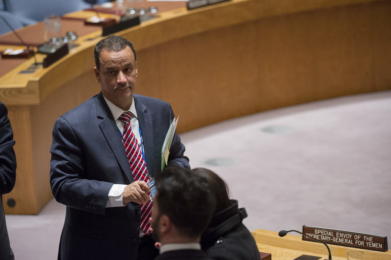 Ismail Ould Cheikh Ahmed, United Nations Special Envoy of the Secretary-General for Yemen, leaving the Council chamber following his briefing to the Security Council on the situation in Yemen.