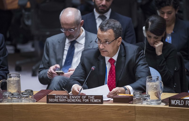 Ismail Ould Cheikh Ahmed, Special Envoy of the Secretary-General for Yemen, briefs the Security Council on Yemen during the Council's meeting on the situation in the Middle East.