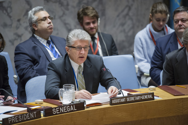 Miroslav Jenca, United Nations Assistant Secretary-General for Political Affairs, addresses the Security Council. UN Photo/Rick Bajornas