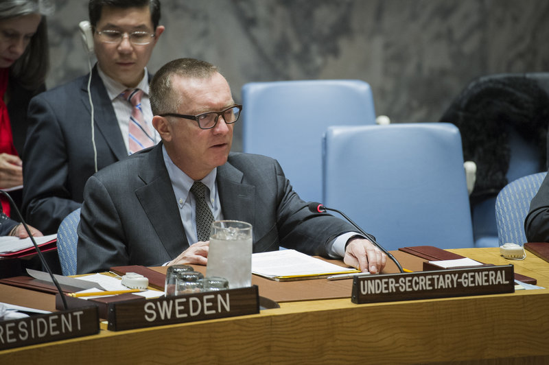 Jeffrey Feltman, Under- Secretary-General for Political Affairs, briefs the Council. The Security Council met to consider implementation of its resolution 2231 (2015) on the Joint Comprehensive Plan of Action (JCPOA) regarding Iran’s nuclear programme. 