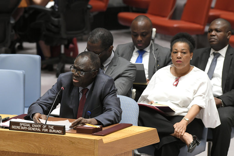 Michel Kafando, Special Envoy of the Secretary-General for Burundi, briefs the Security Council on the situation in Burundi.