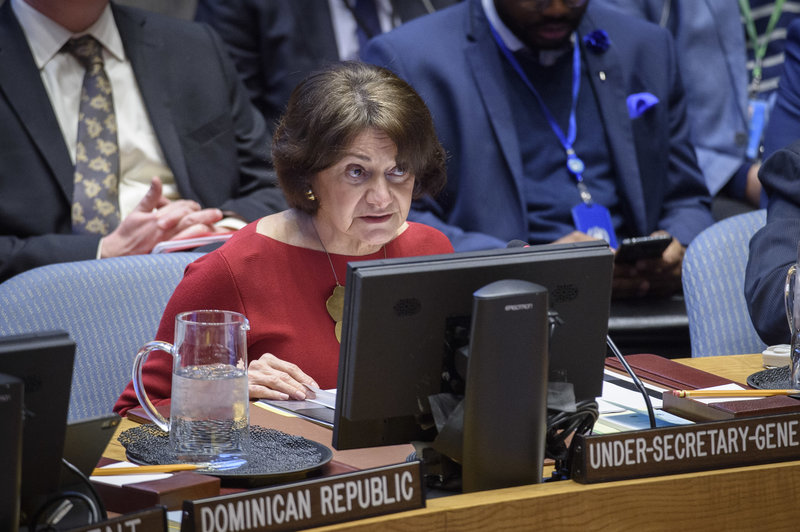 Under-Secretary-General Rosemary A. DiCarlo briefing the Security Council. UN Photo/Loey Felipe 
