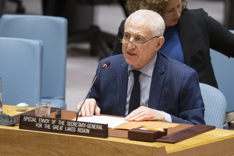 Said Djinnit, Special Envoy of the Secretary-General for the Great Lakes region, briefs the Security Council on the situation in the Great Lakes region. UN Photo/Eskinder Debebe 
