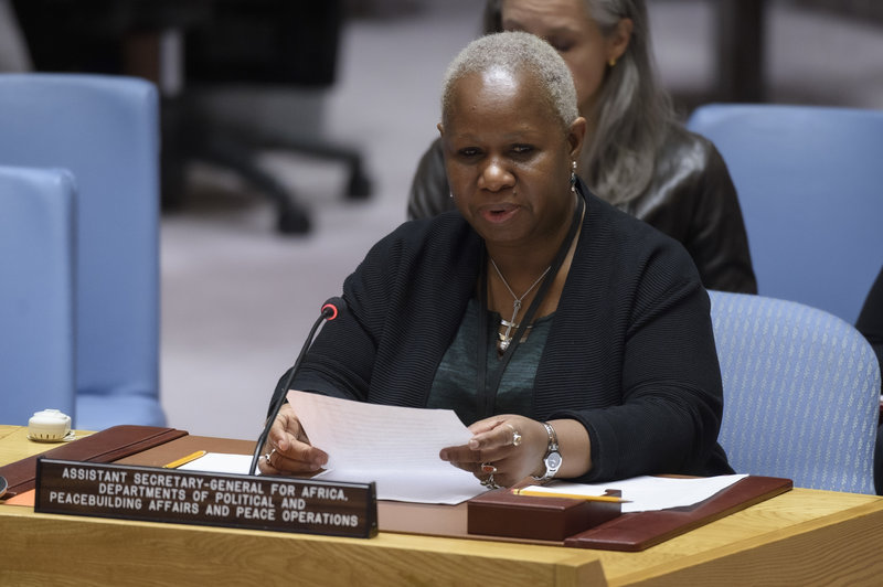 Bintou Keita, Assistant Secretary-General for Africa, Departments of Political and Peacebuilding Affairs and Peace Operations, briefs the Security Council.