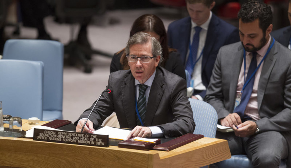 Bernardino Léon, Special Representative of the Secretary-General and Head of the UN Support Mission in Libya (UNSMIL), briefs the Security Council.