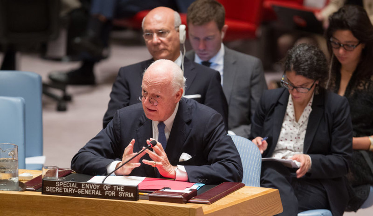 Staffan de Mistura, Special Envoy of the Secretary-General for Syria, briefs the Security Council.