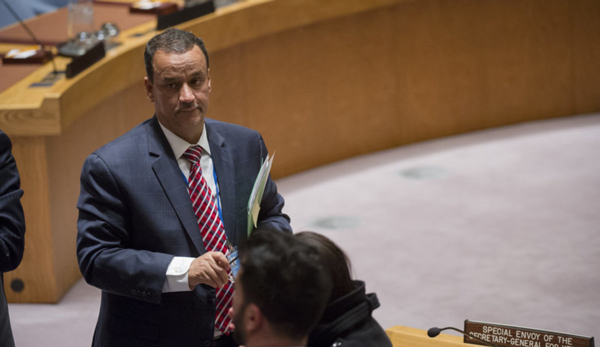 Ismail Ould Cheikh Ahmed, United Nations Special Envoy of the Secretary-General for Yemen, leaving the Council chamber following his briefing to the Security Council on the situation in Yemen.