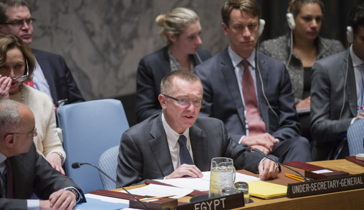 Jeffrey Feltman, Under-Secretary-General for Political Affairs, briefs the Security Council on the situation in Syria.
