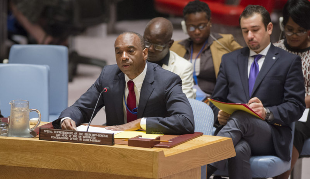 Modibo Touré, Special Representative of the Secretary-General for Guinea-Bissau and Head of the United Nations Integrated Peacebuilding Office in Guinea-Bissau (UNIOGBIS), briefs the Security Council.