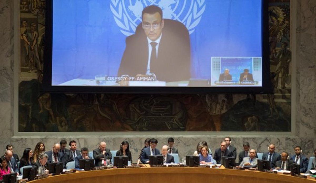 Ismail Ould Cheikh Ahmed, the Secretary-General's Special Envoy for Yemen, briefs the Security Council via video conference.