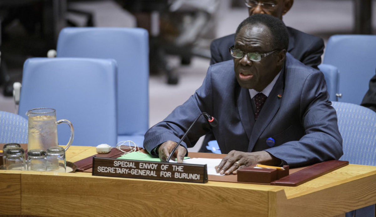 Michel Kafando, Special Envoy of the Secretary-General for Burundi, briefs the Security Council.