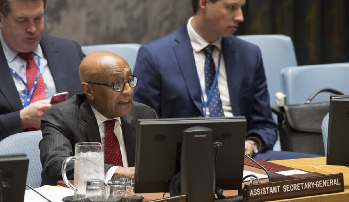 Tayé-Brook Zerihoun, Assistant Secretary-General for Political Affairs, addresses the Security Council meeting on the situation in Guinea-Bissau.