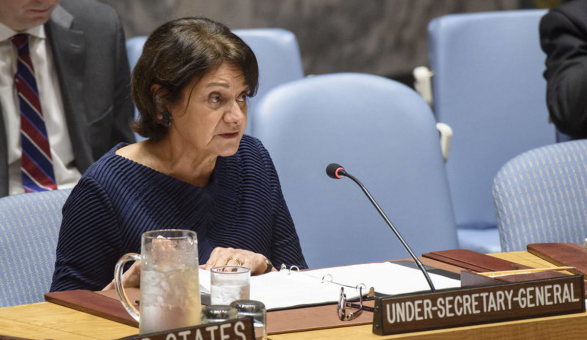 Rosemary A. DiCarlo, Under-Secretary-General for Political Affairs, addresses Security Council meeting. UN Photo/Loey Felipe