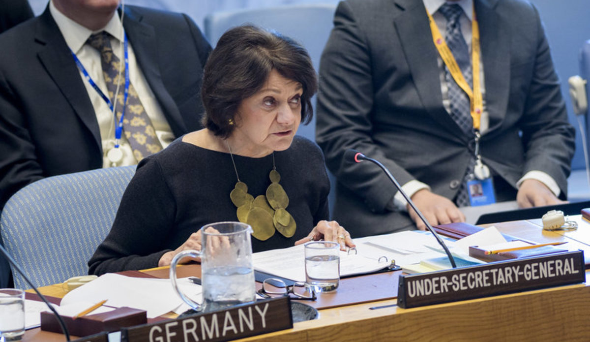 Rosemary DiCarlo, Under-Secretary-General for Political and Peacebuilding Affairs, briefs the Security Council on the situation in the Middle East.