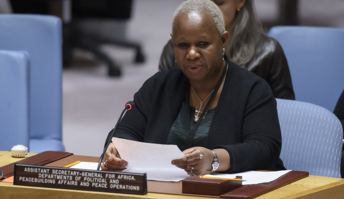 Bintou Keita, Assistant Secretary-General for Africa, Departments of Political and Peacebuilding Affairs and Peace Operations, briefs the Security Council.