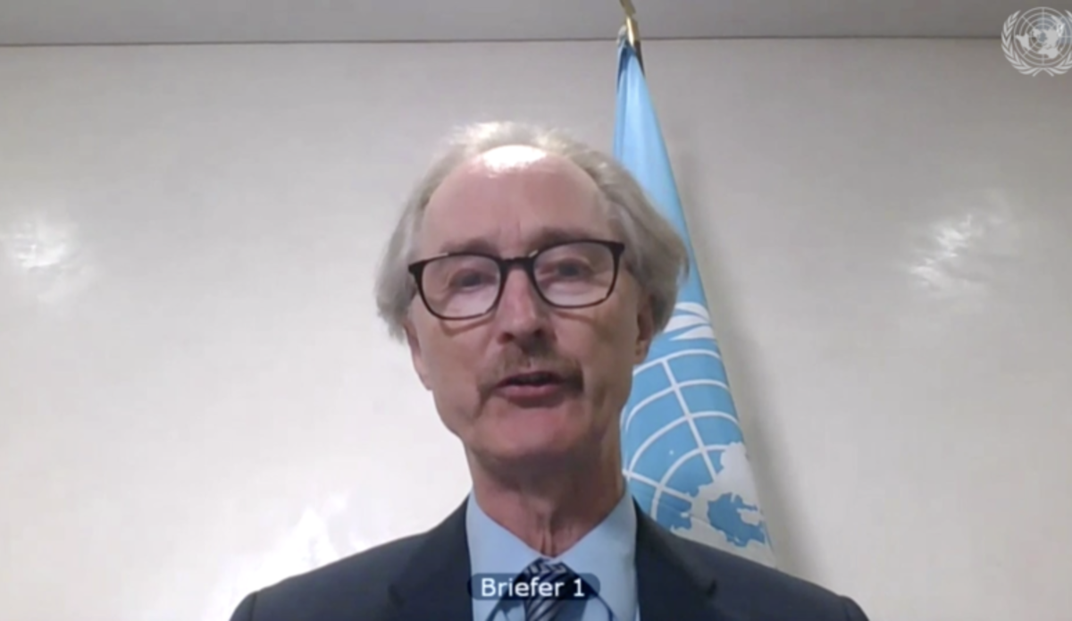 Special Envoy for Syria Geir O. Pedersen briefing the Security Council on the situation in Syria on 23 July 2020. 