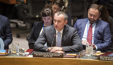 Nickolay Mladenov, Special Representative of the Secretary-General and Head of the UN Assistance Mission for Iraq (UNAMI), addresses the Security Council meeting on the situation concerning Iraq.