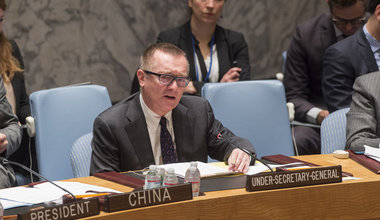 Jeffrey Feltman, Under-Secretary-General for Political Affairs, briefs the Security Council at its meeting on the situation in the Middle East, including the Palestinian question.