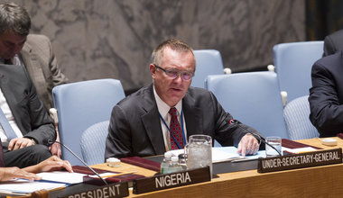 Jeffrey Feltman, Under-Secretary-General for Political Affairs, briefs the Security Council at its meeting on the situation in the Middle East, including the Palestinian question.