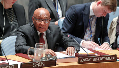 Tayé-Brook Zerihoun, Assistant Secretary-General for Political Affairs, briefs the Security Council at its urgent meeting on the recent incidents of violence in Jerusalem and in the West Bank.