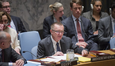 Jeffrey Feltman, Under-Secretary-General for Political Affairs, briefs the Security Council on the situation in Syria.