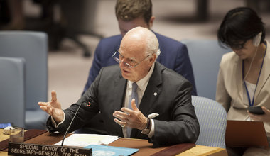 Staffan de Mistura, UN Special Envoy for Syria, briefs the Security Council.