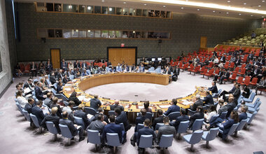 Wide view of the Security Council meeting on Non-proliferation and the Democratic People’s Republic of Korea.