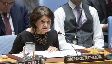 Rosemary DiCarlo, Under-Secretary-General for Political and Peacebuilding Affairs, briefs the Security Council. UN Photo/Eskinder Debebe