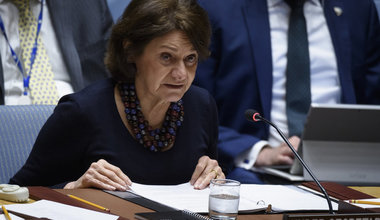 Rosemary DiCarlo, Under-Secretary-General for Political and Peacebuilding Affairs, briefs the Security Council meeting on the situation in the Middle East (Syria).