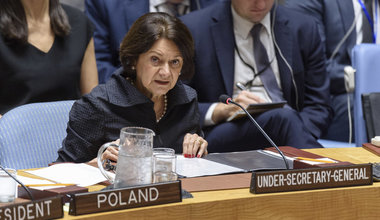 Rosemary DiCarlo, Under-Secretary-General for Political and Peacebuilding Affairs, briefs the Security Council meeting on the situation in the Middle East (Syria). UN Photo/Loey Felipe