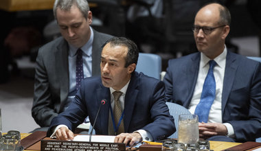 Assistant Secretary-General Khaled Khiari briefs the Security Council meeting on Non-proliferation/Democratic People’s Republic of Korea.