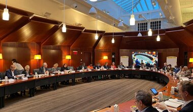 Peacebuilding Commission retreat at Greentree, New York. View of the room. UN Photo/PBSO